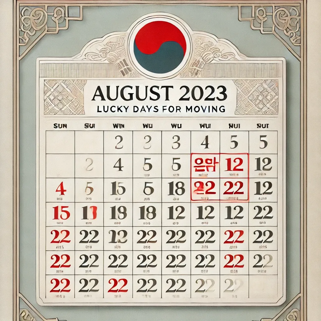 이사 손없는날 달력 8월