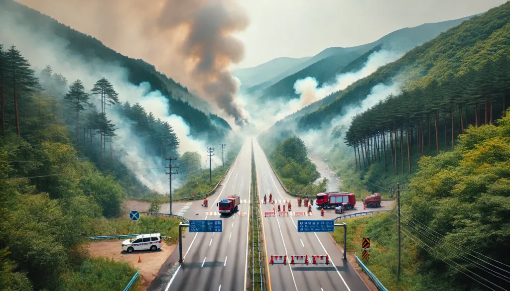 산불 도로 통제