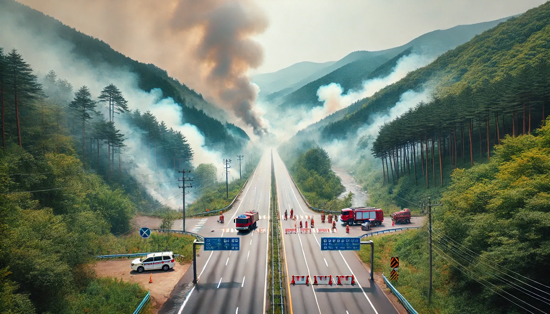 산불 도로 통제