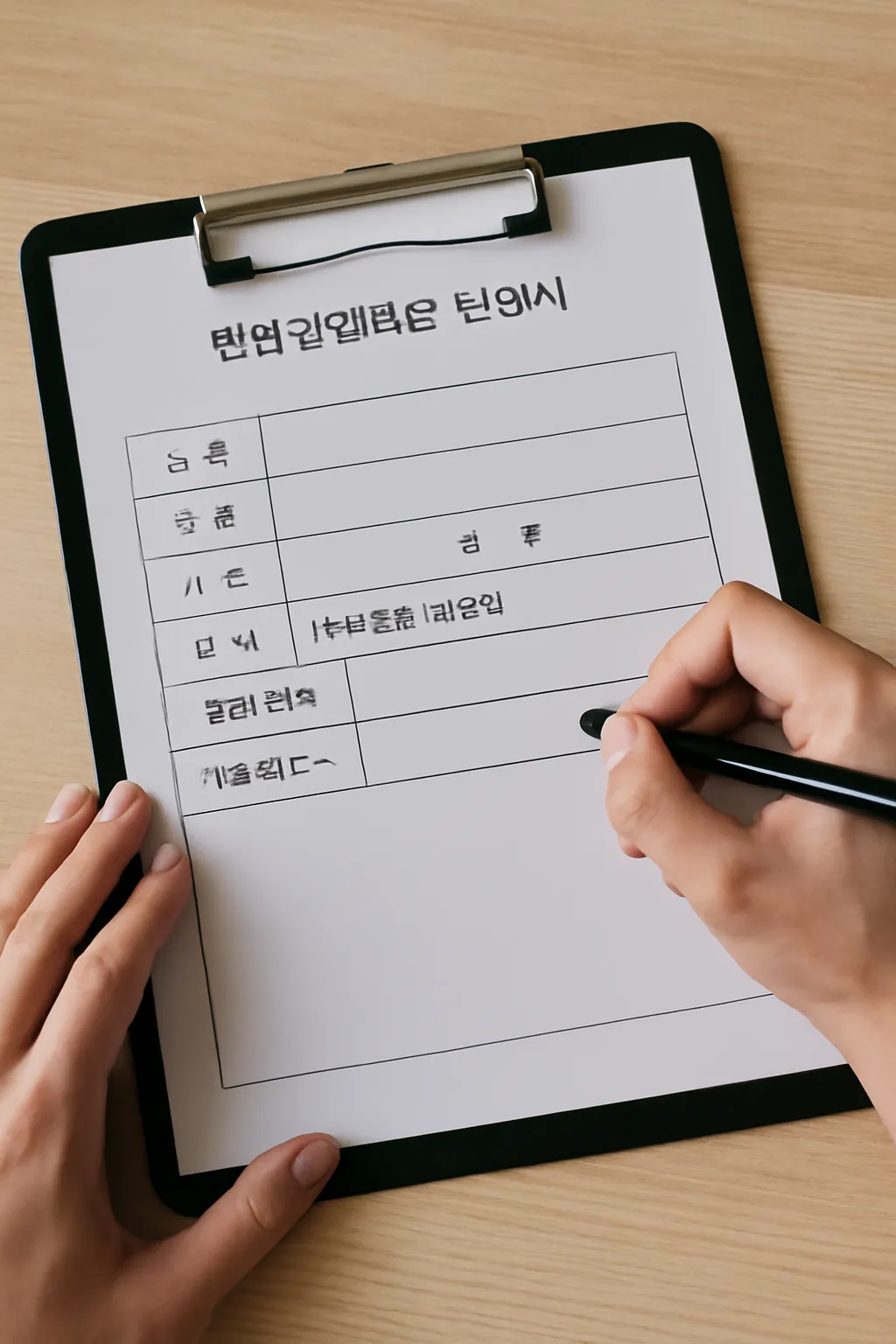 고등학생 현장체험학습 신청서 예시