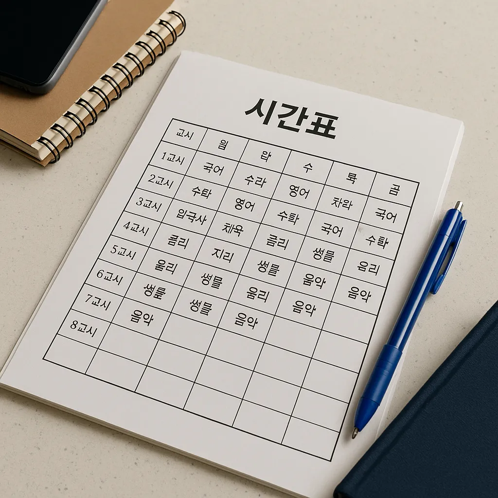 고등학생 시간표