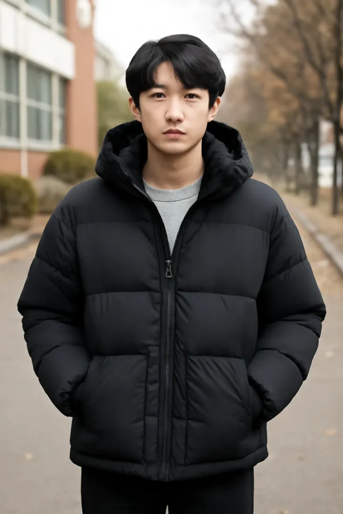 남자 고등학생 패딩