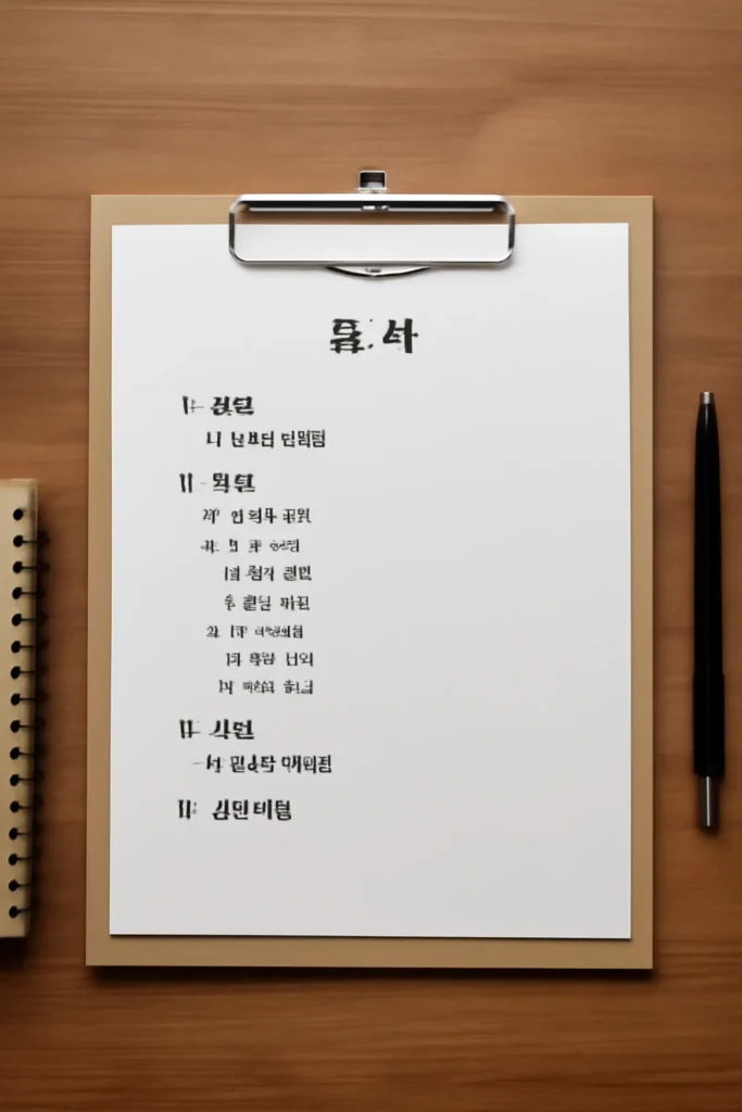 대학생 레포트 목차 양식