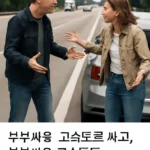 부부싸움중 고속도로