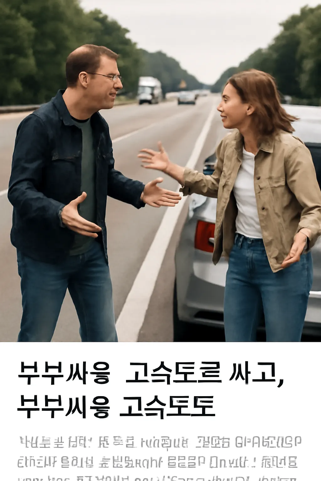 부부싸움중 고속도로