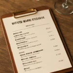 화이트와인개러지 메뉴판
