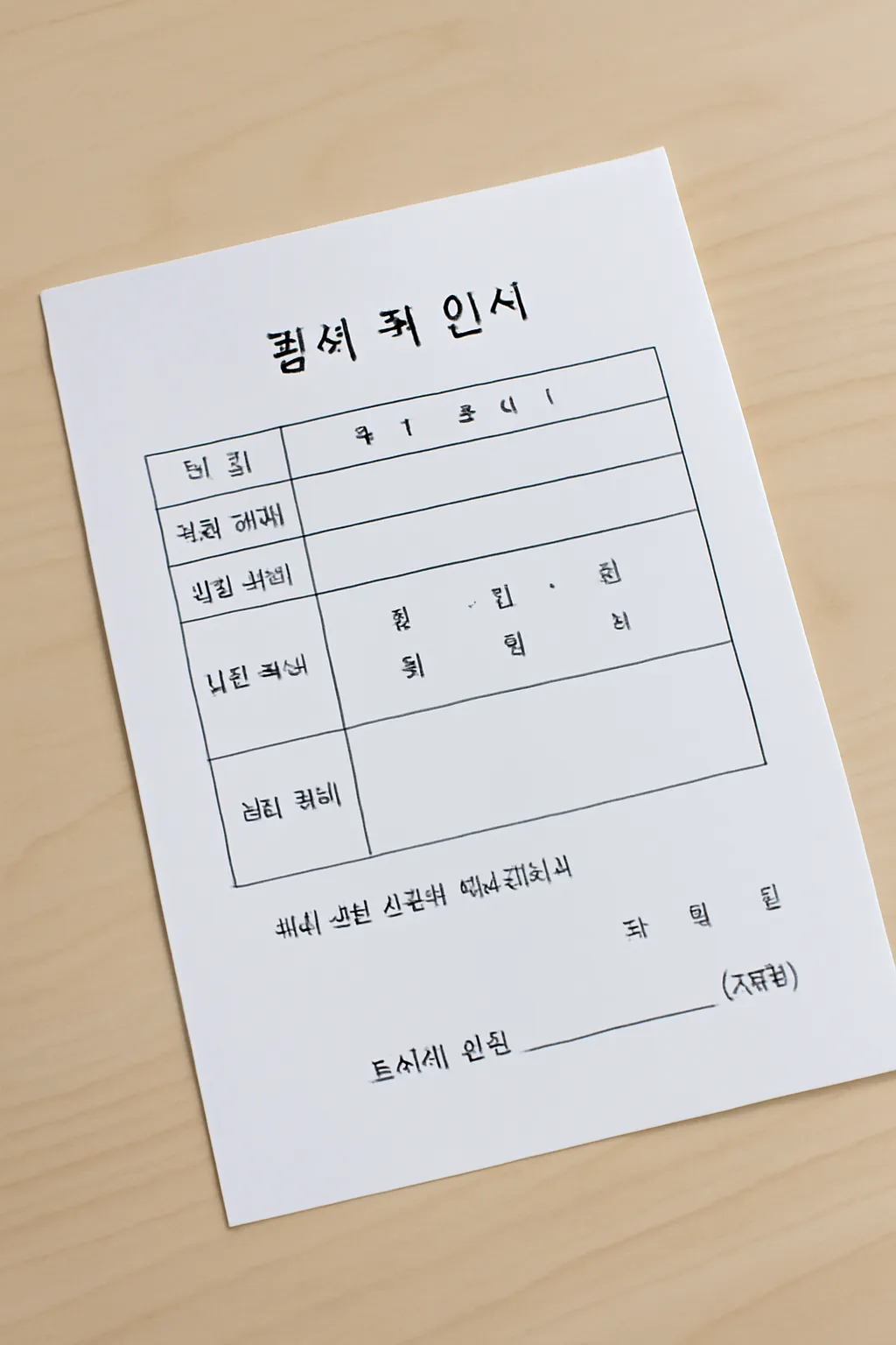 초등학생 결석 확인서